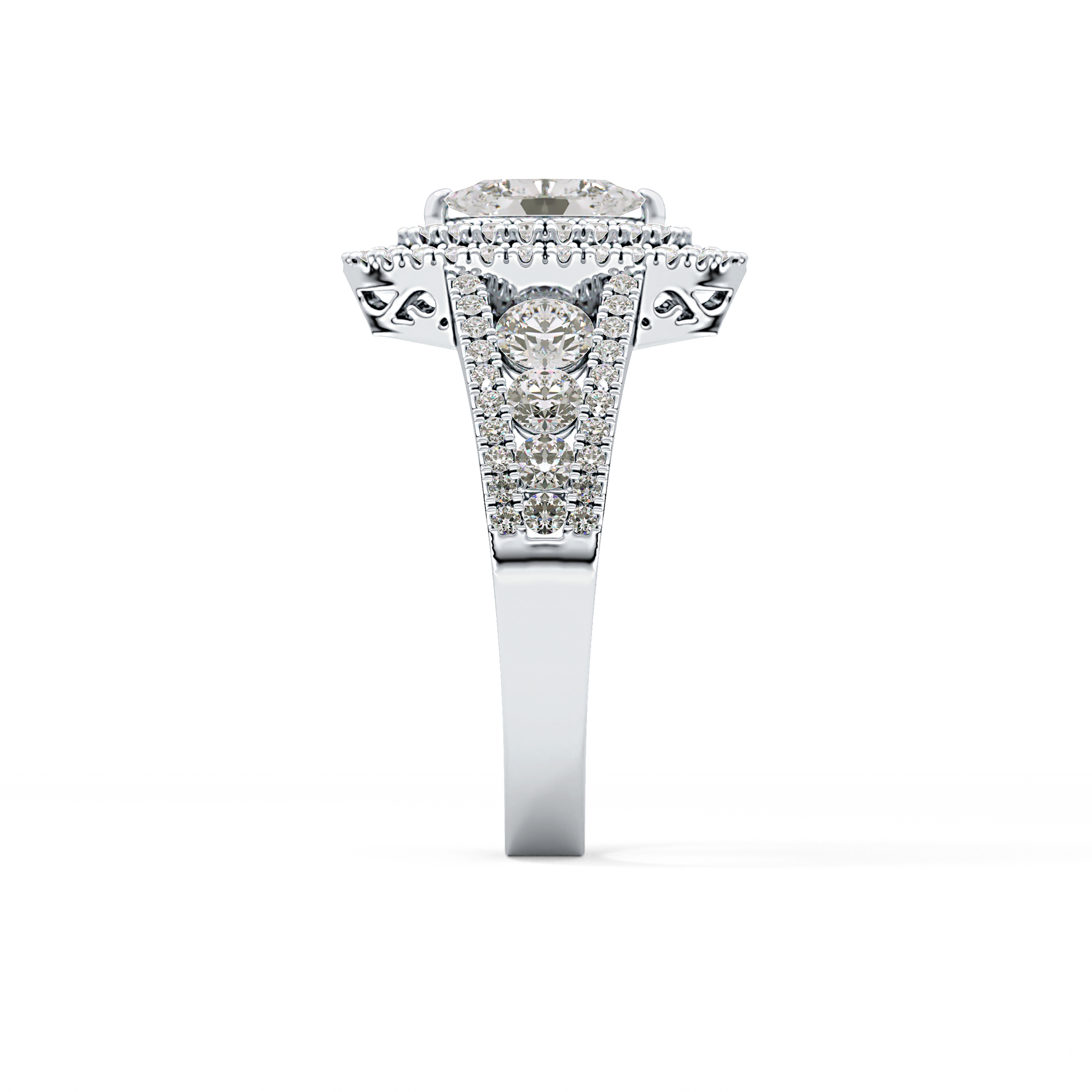 Marquise Double Halo & Pave Lab Grown Diamond Engagement Ring