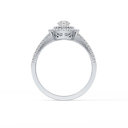 Marquise Double Halo & Pave Lab Grown Diamond Engagement Ring