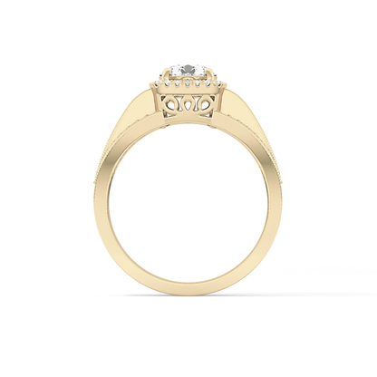 Round Halo & Triple Pave Lab Grown Diamond Engagement Ring