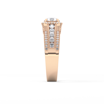 Round Halo & Triple Pave Lab Grown Diamond Engagement Ring