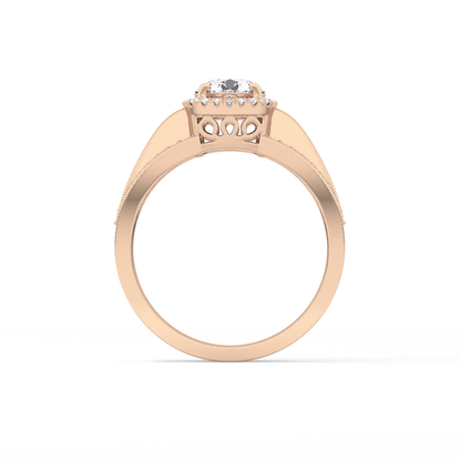 Round Halo & Triple Pave Lab Grown Diamond Engagement Ring