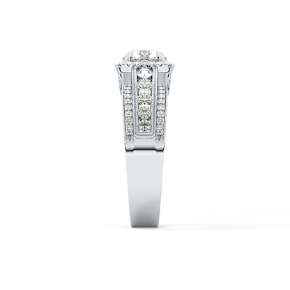 Round Halo & Triple Pave Lab Grown Diamond Engagement Ring