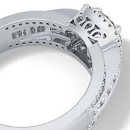 Round Halo & Triple Pave Lab Grown Diamond Engagement Ring