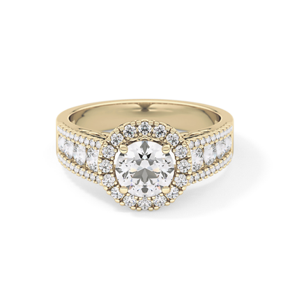 Round Halo & Triple Pave Lab Grown Diamond Engagement Ring