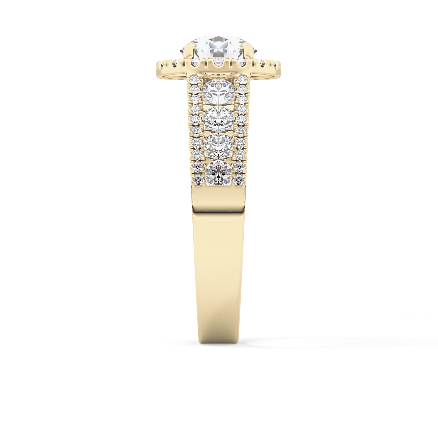 Round Halo & Triple Pave Lab Grown Diamond Engagement Ring