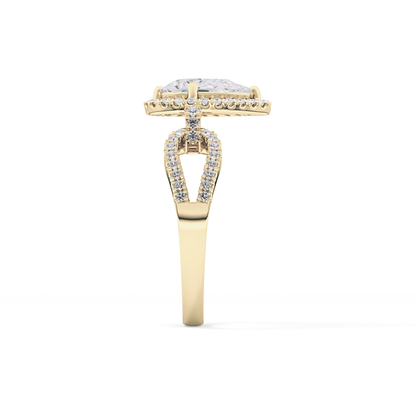 Pear Halo & Split Shank Pave Lab Grown Diamond Engagement Ring