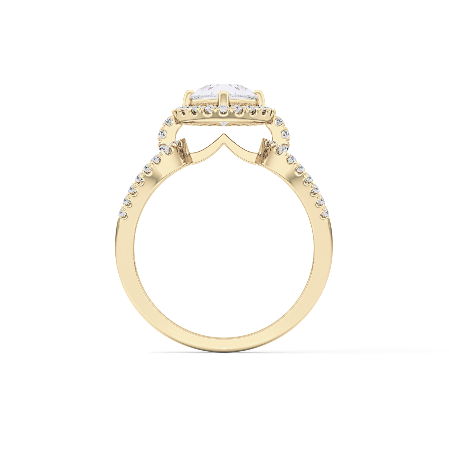 Pear Halo & Split Shank Pave Lab Grown Diamond Engagement Ring