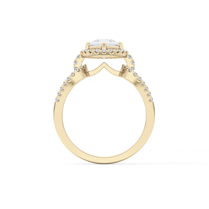 Pear Halo & Split Shank Pave Lab Grown Diamond Engagement Ring