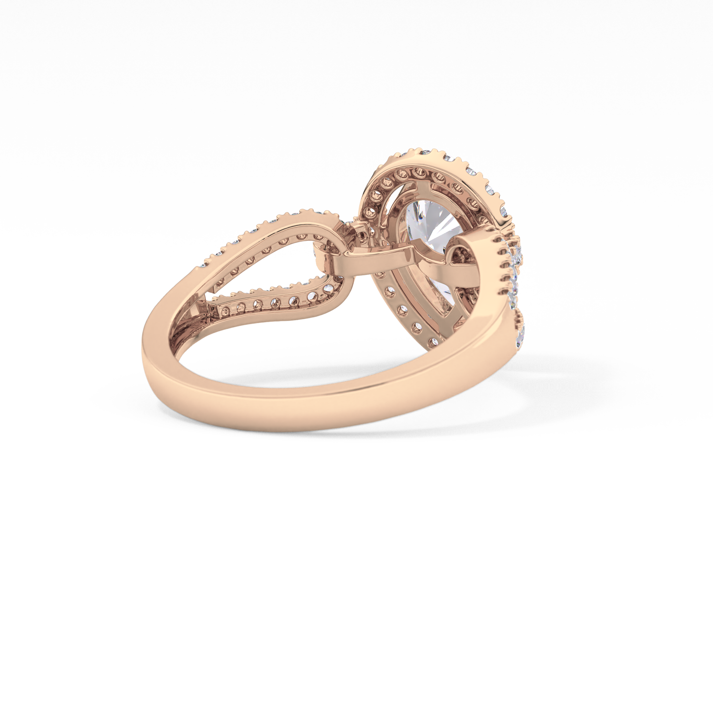 Pear Halo & Split Shank Pave Lab Grown Diamond Engagement Ring
