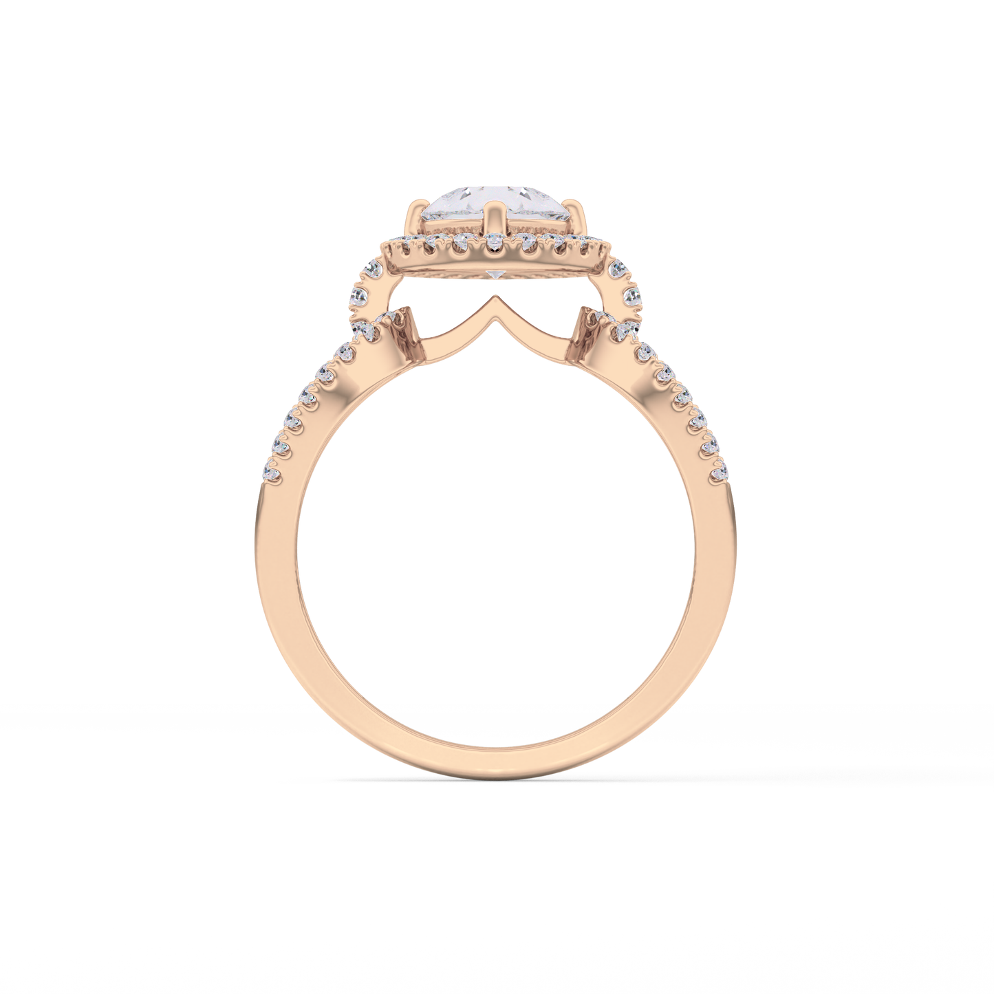Pear Halo & Split Shank Pave Lab Grown Diamond Engagement Ring