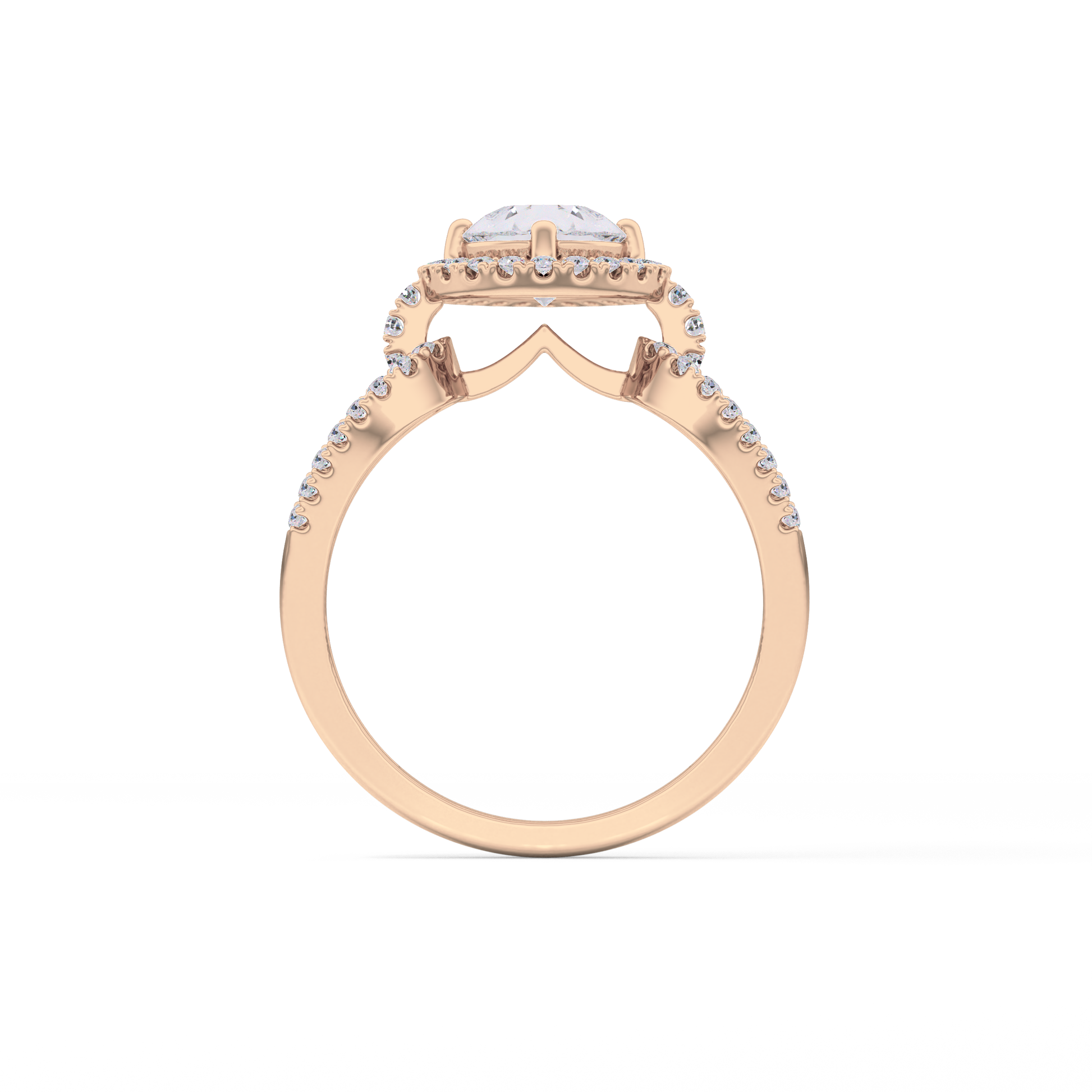Pear Halo & Split Shank Pave Lab Grown Diamond Engagement Ring