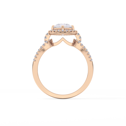 Pear Halo & Split Shank Pave Lab Grown Diamond Engagement Ring