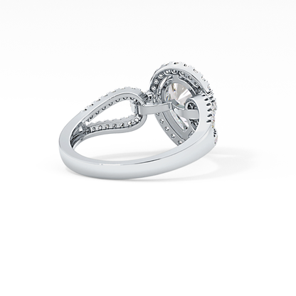 Pear Halo & Split Shank Pave Lab Grown Diamond Engagement Ring
