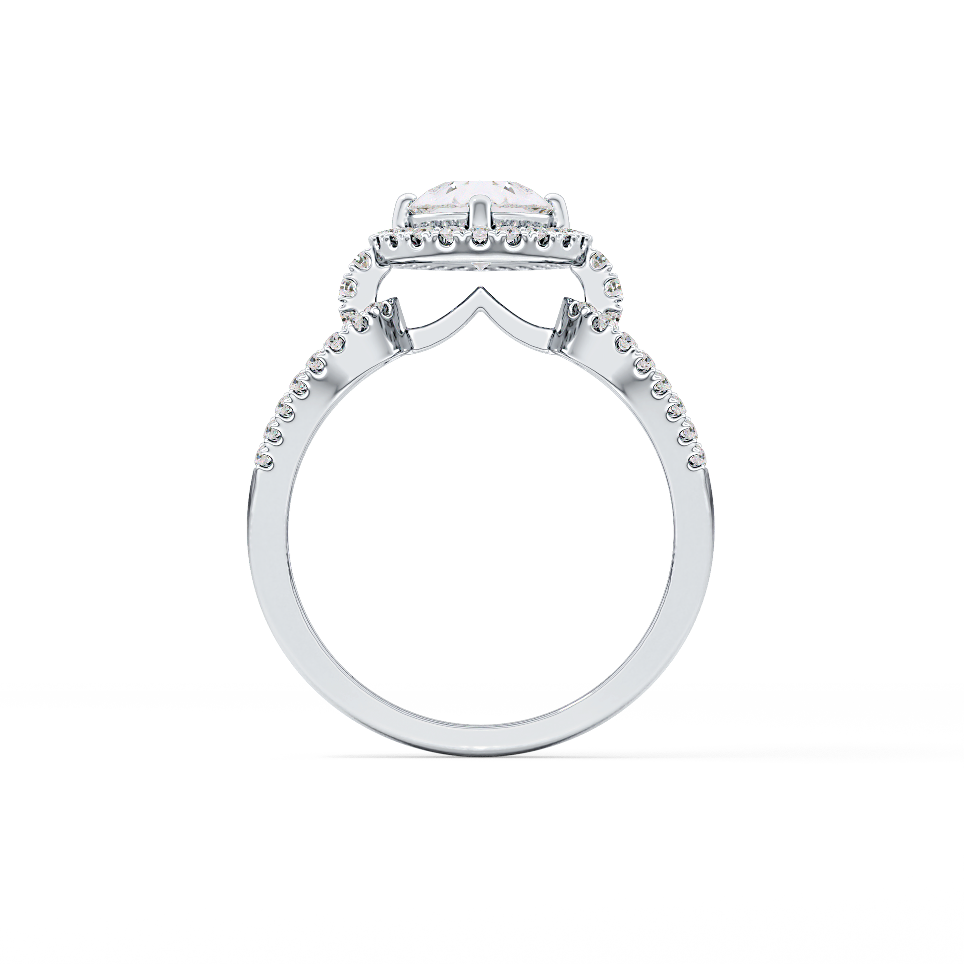 Pear Halo & Split Shank Pave Lab Grown Diamond Engagement Ring