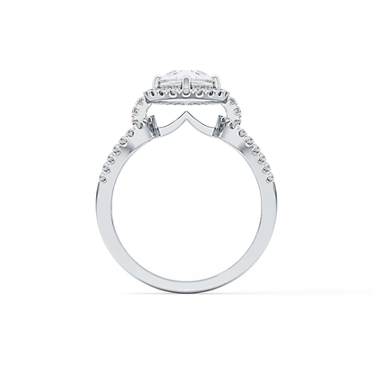 Pear Halo & Split Shank Pave Lab Grown Diamond Engagement Ring