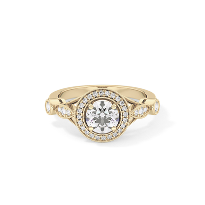 Round Halo & Pave Lab Grown Diamond Engagement Ring