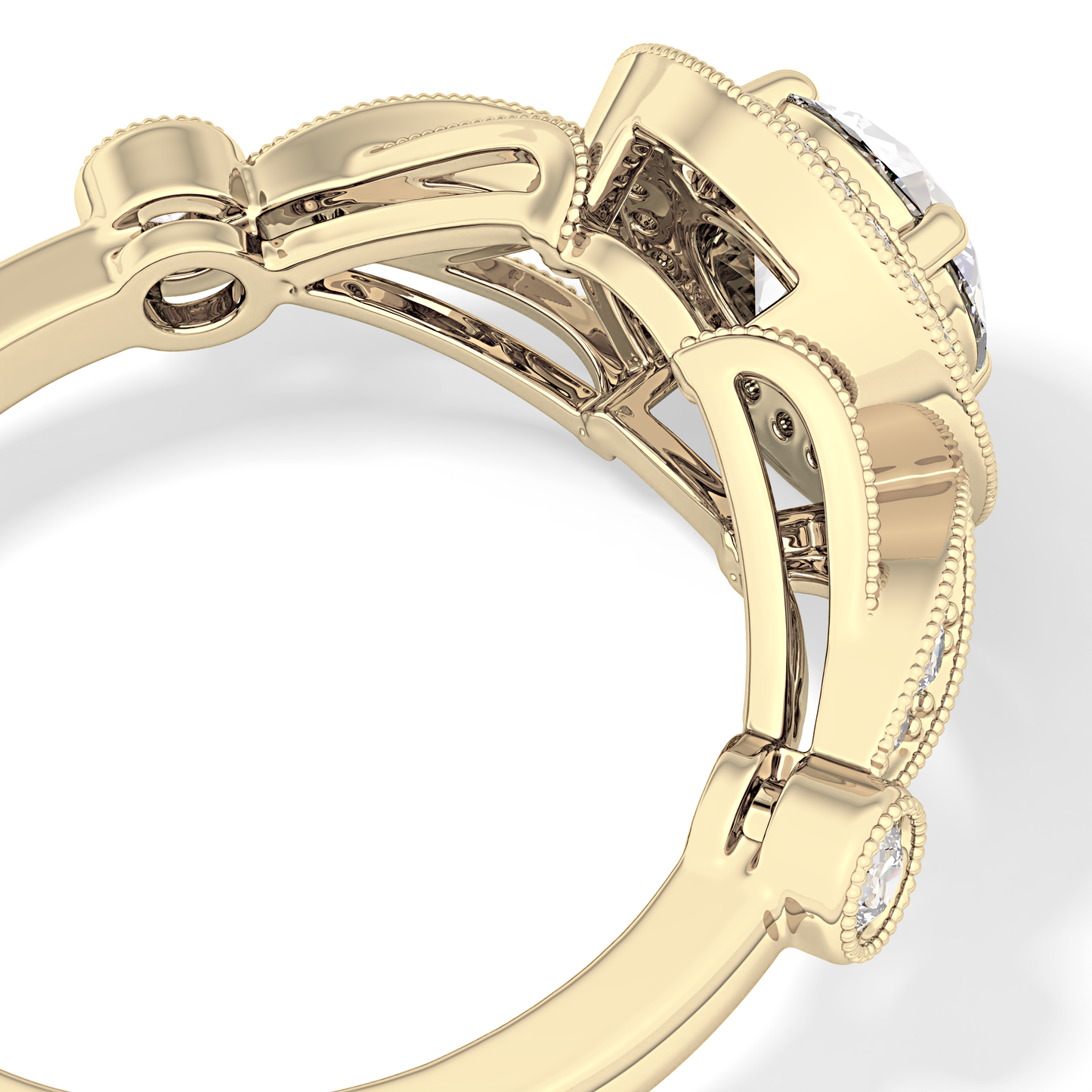 Round Halo & Pave Lab Grown Diamond Engagement Ring
