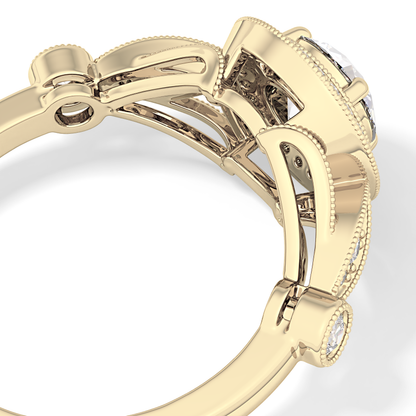 Round Halo & Pave Lab Grown Diamond Engagement Ring