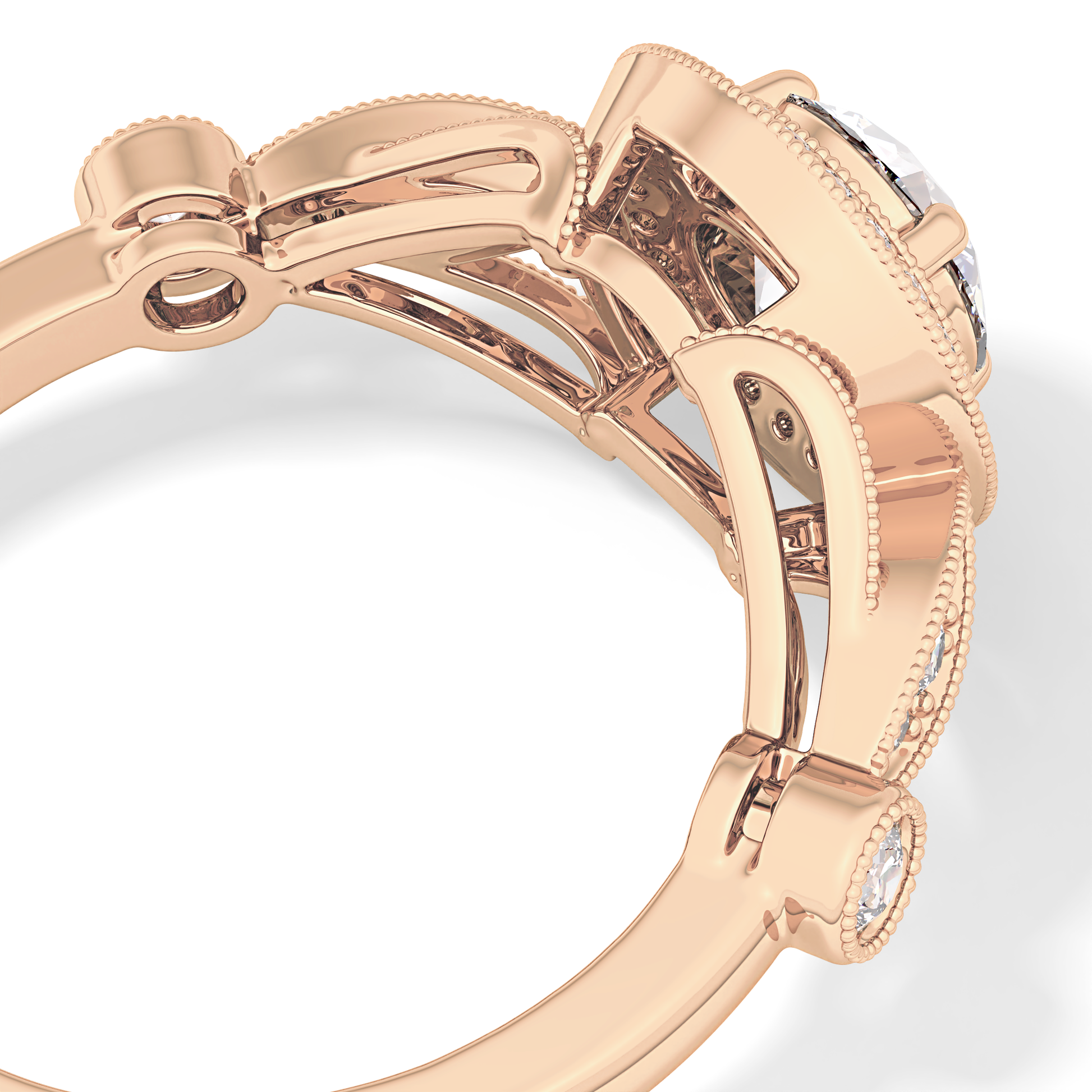 Round Halo & Pave Lab Grown Diamond Engagement Ring