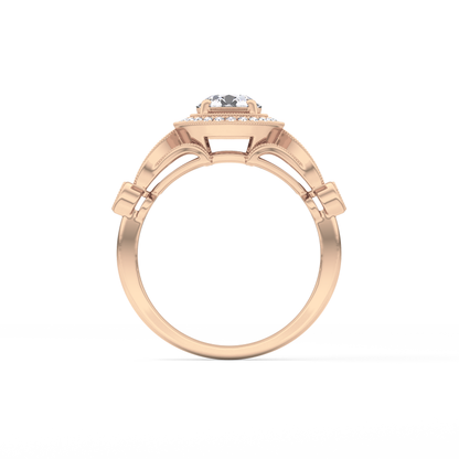 Round Halo & Pave Lab Grown Diamond Engagement Ring