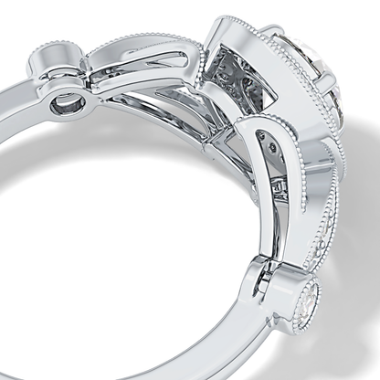 Round Halo & Pave Lab Grown Diamond Engagement Ring