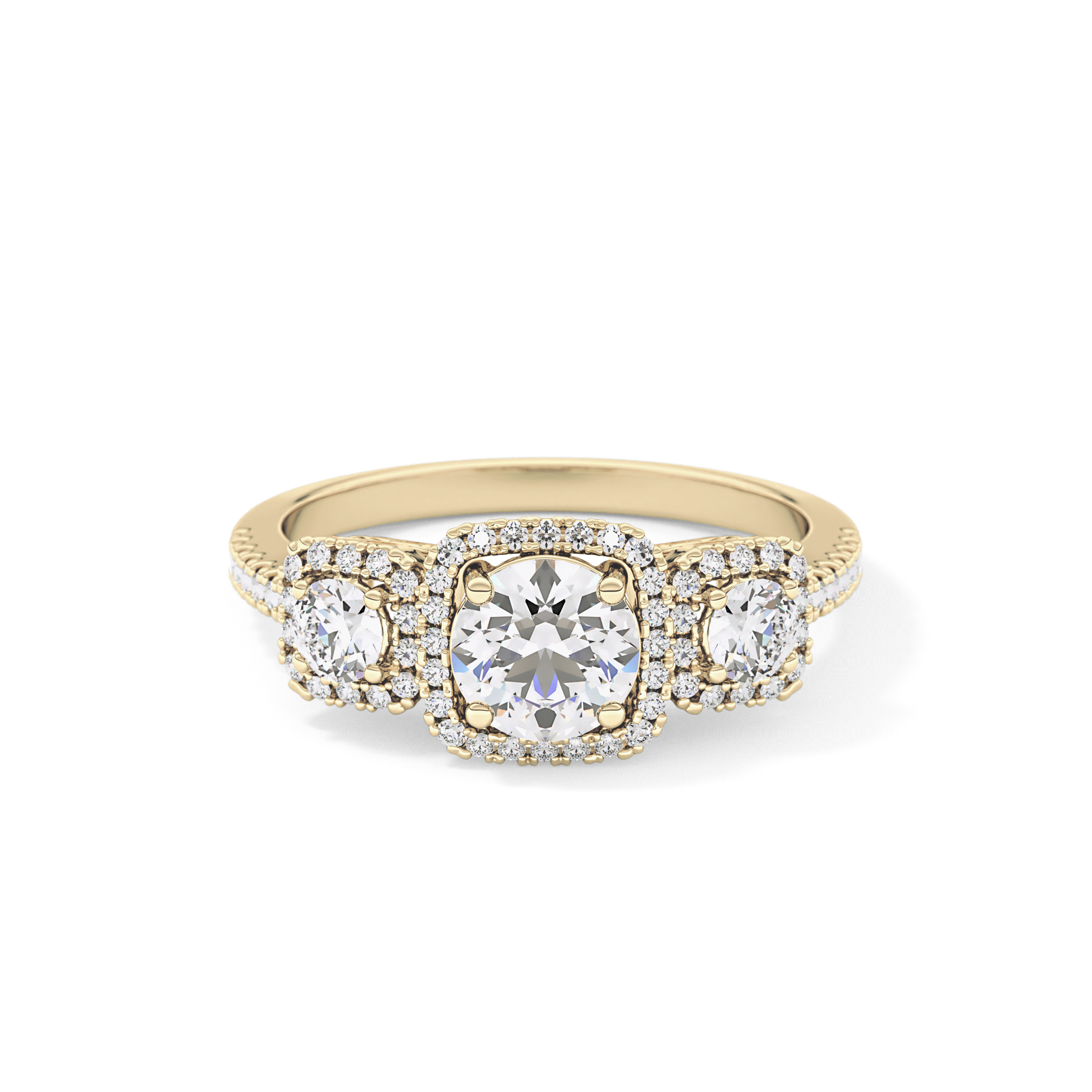 Round Cluster Lab Grown Diamond Engagement Ring
