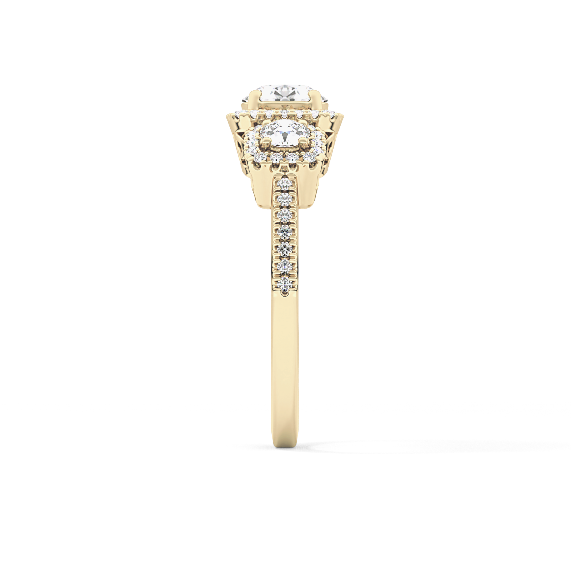Round Cluster Lab Grown Diamond Engagement Ring