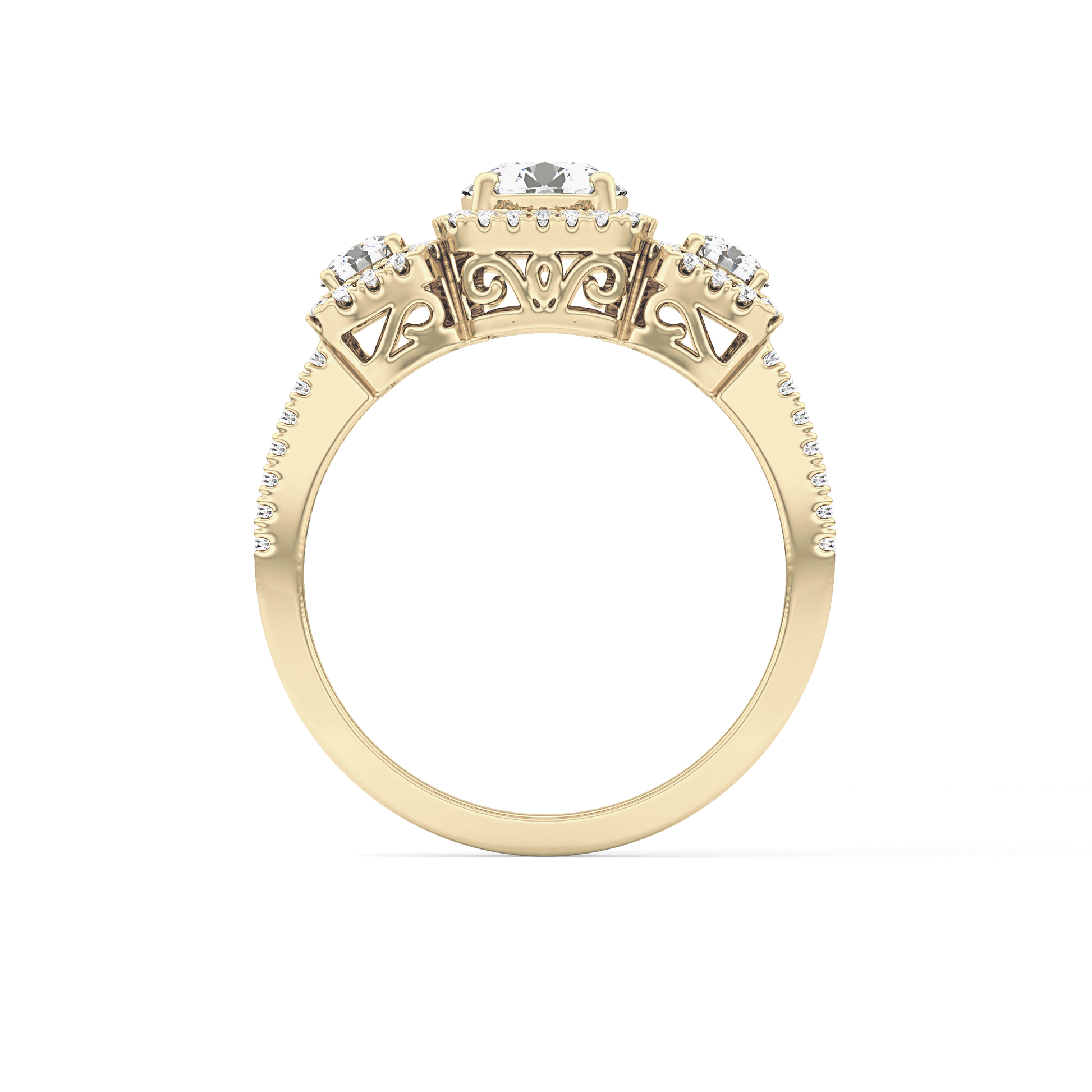 Round Cluster Lab Grown Diamond Engagement Ring
