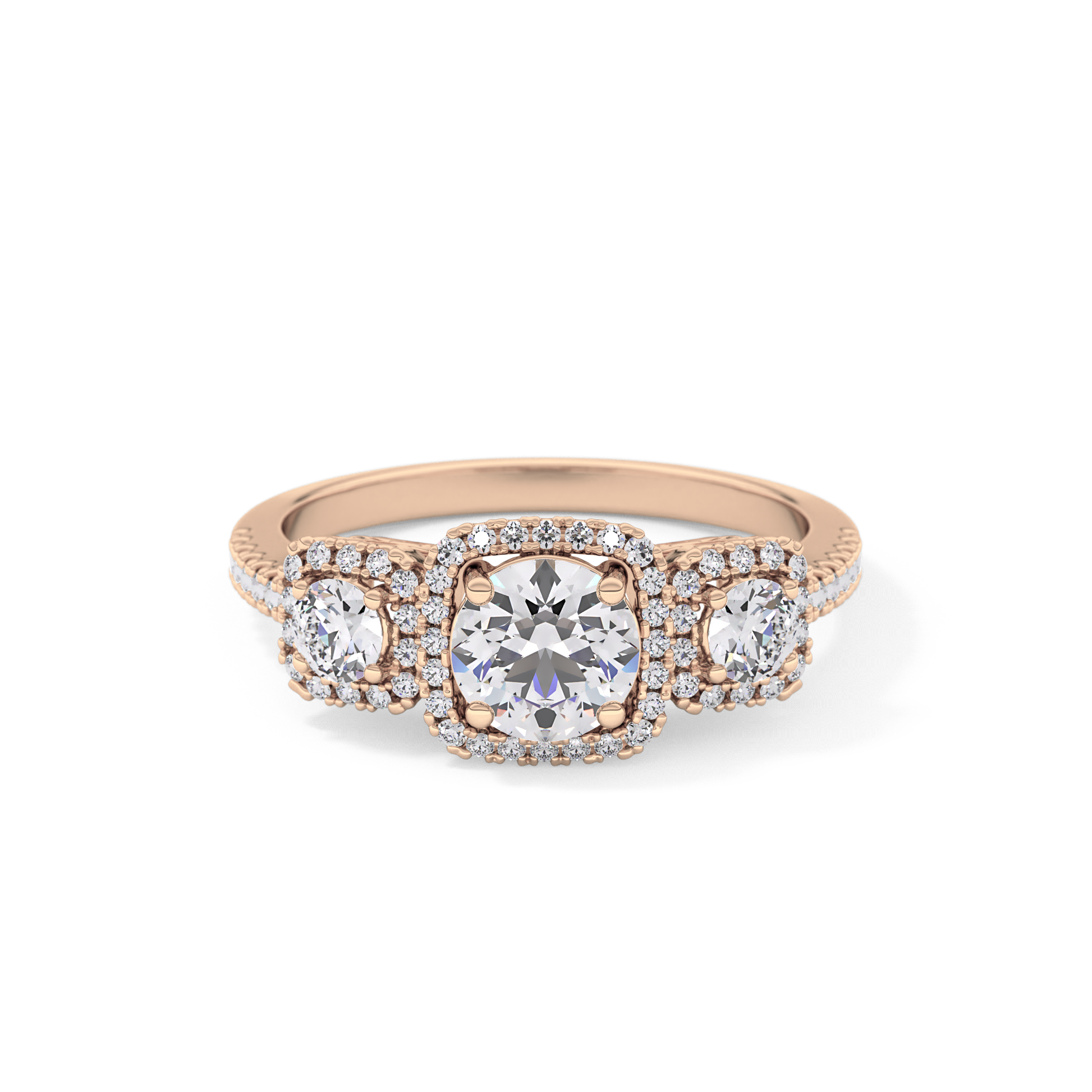 Round Cluster Lab Grown Diamond Engagement Ring
