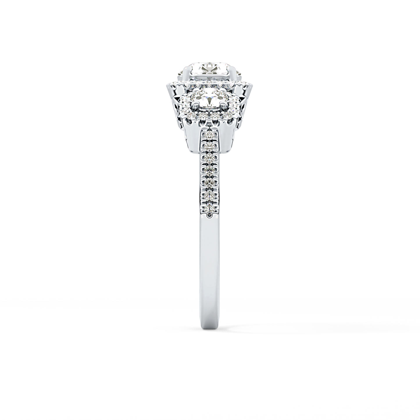 Round Cluster Lab Grown Diamond Engagement Ring