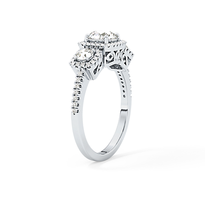 Round Cluster Lab Grown Diamond Engagement Ring