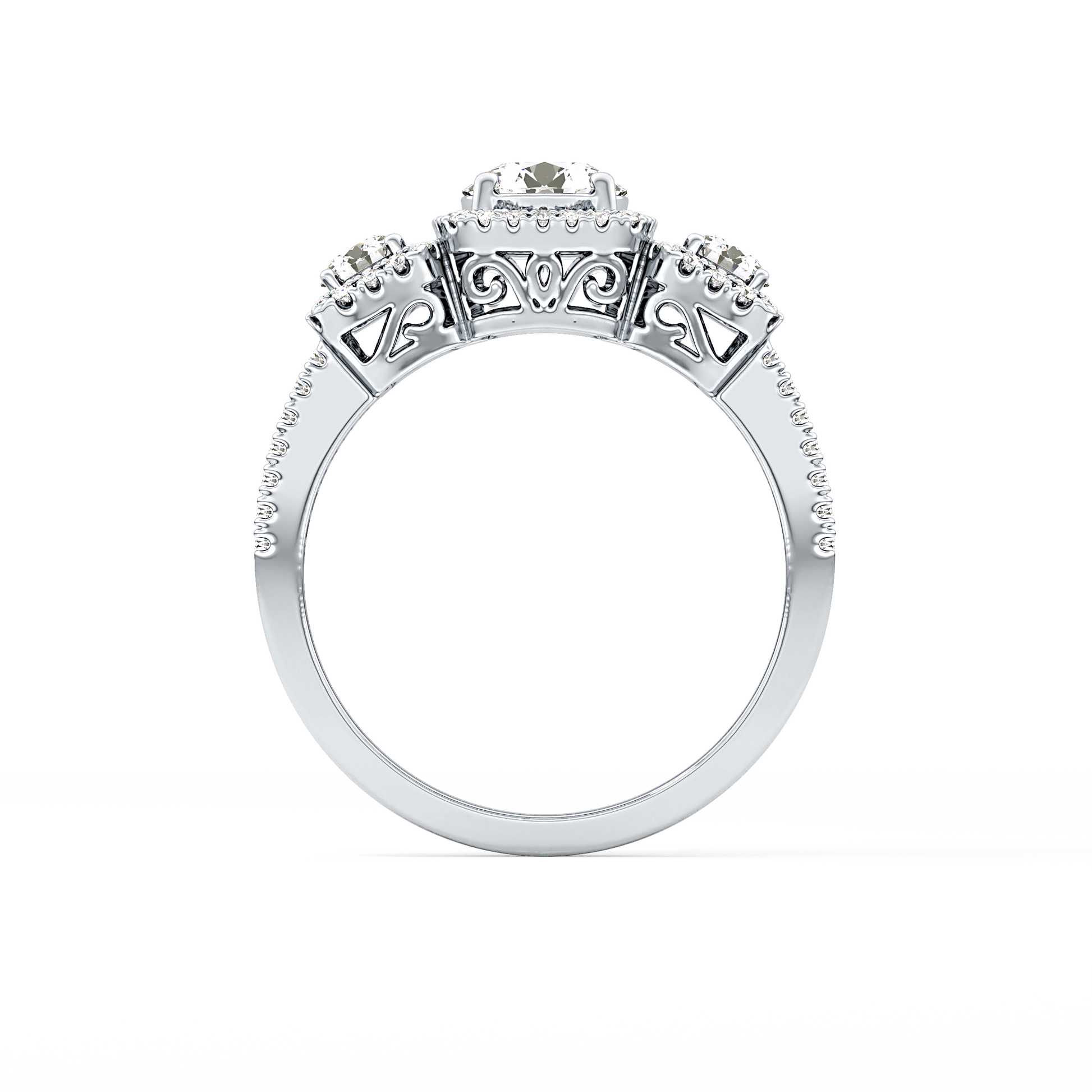 Round Cluster Lab Grown Diamond Engagement Ring