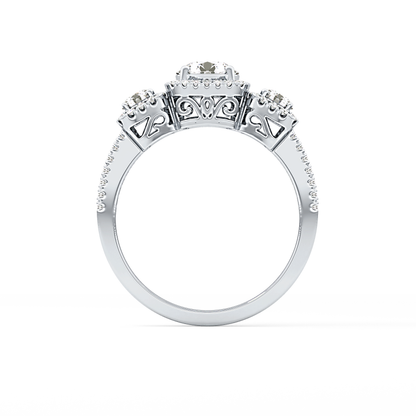 Round Cluster Lab Grown Diamond Engagement Ring