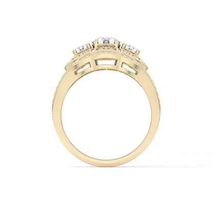 Round Cluster & Split Shank Pave Lab Grown Diamond Engagement Ring