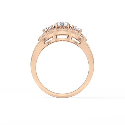 Round Cluster & Split Shank Pave Lab Grown Diamond Engagement Ring