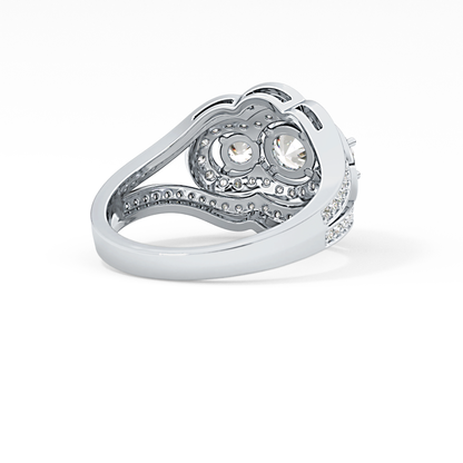 Round Cluster & Split Shank Pave Lab Grown Diamond Engagement Ring