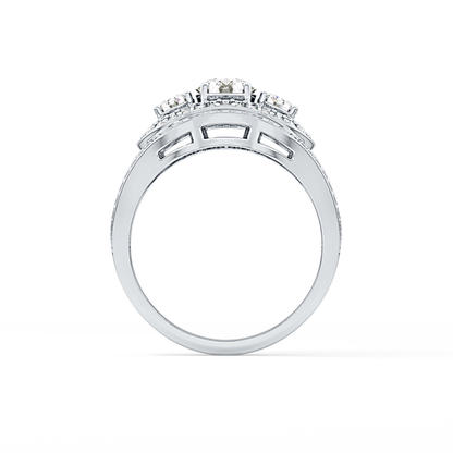 Round Cluster & Split Shank Pave Lab Grown Diamond Engagement Ring