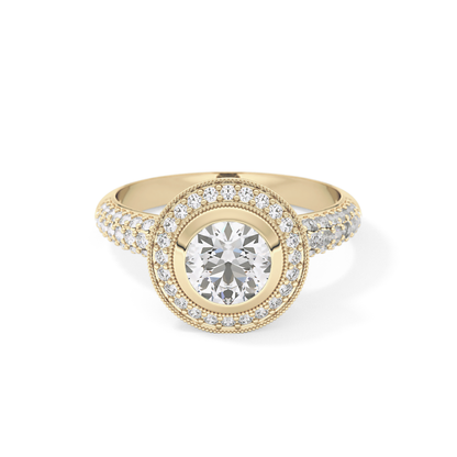 Round Halo & Pave Lab Grown Diamond Engagement Ring