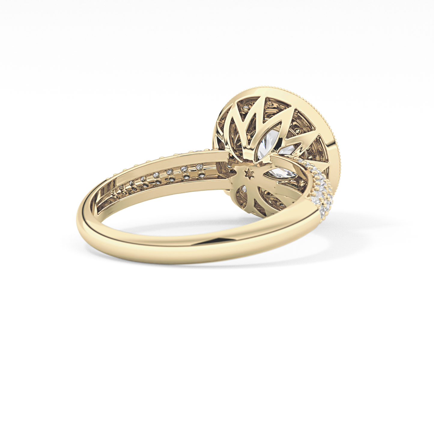 Round Halo & Pave Lab Grown Diamond Engagement Ring