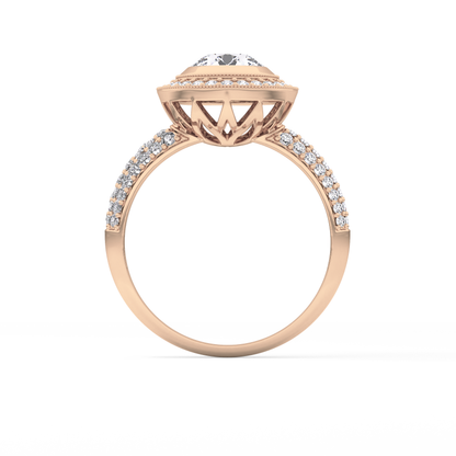 Round Halo & Pave Lab Grown Diamond Engagement Ring