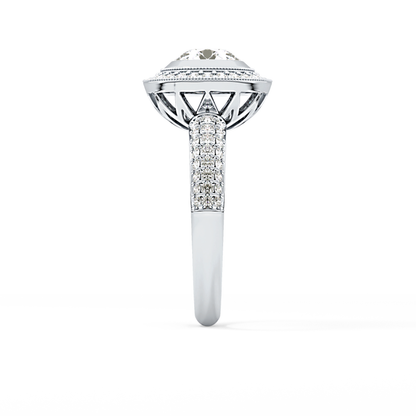 Round Halo & Pave Lab Grown Diamond Engagement Ring