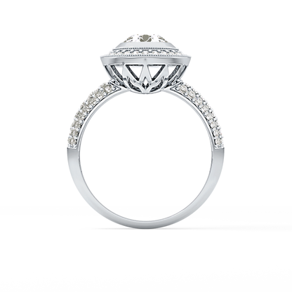 Round Halo & Pave Lab Grown Diamond Engagement Ring