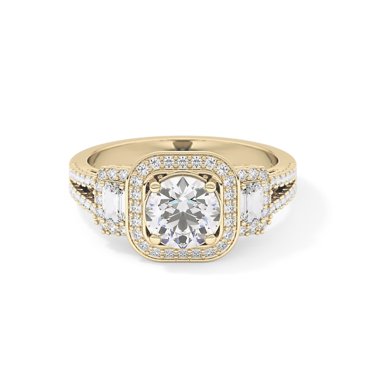 Round Cluster Lab Grown Diamond Engagement Ring