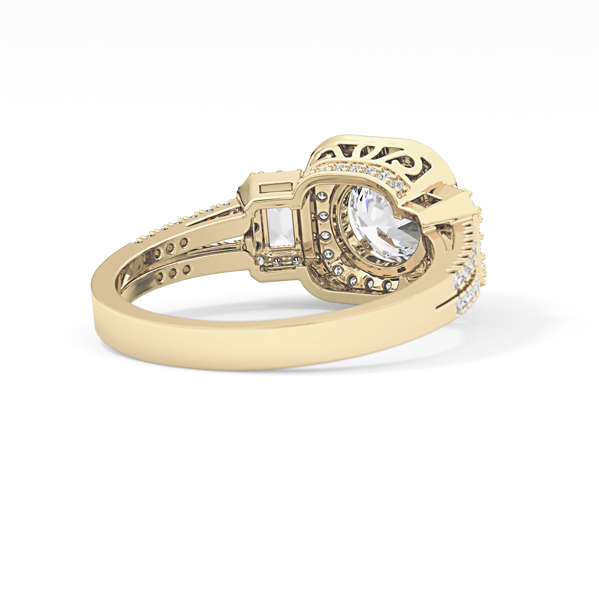 Round Cluster Lab Grown Diamond Engagement Ring