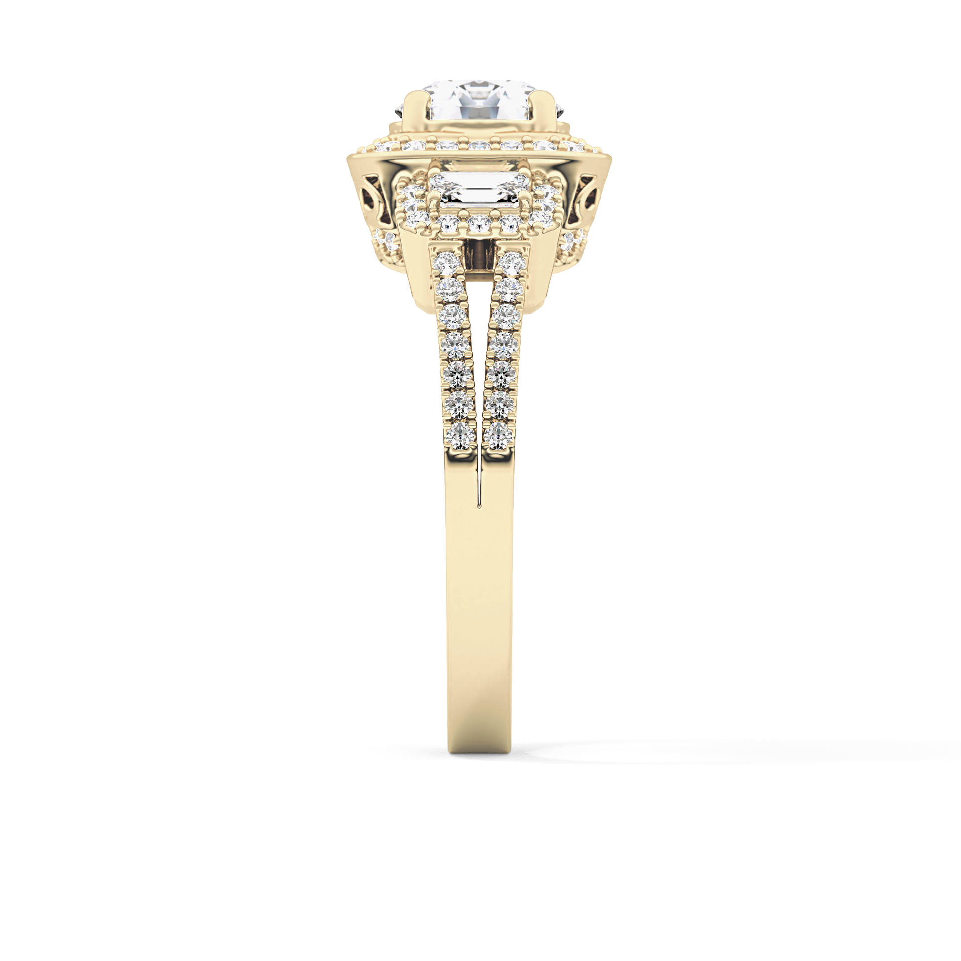 Round Cluster Lab Grown Diamond Engagement Ring