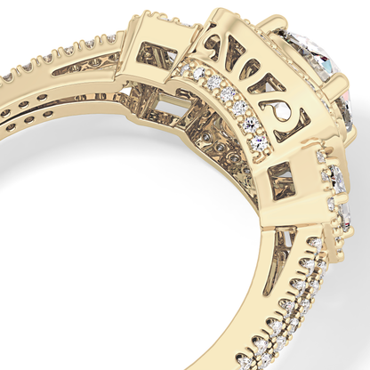 Round Cluster Lab Grown Diamond Engagement Ring