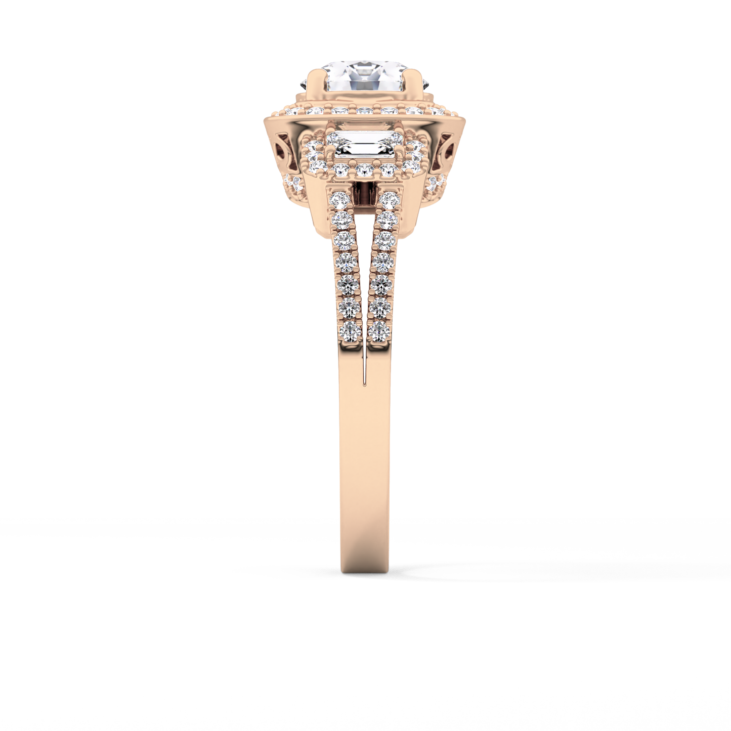Round Cluster Lab Grown Diamond Engagement Ring