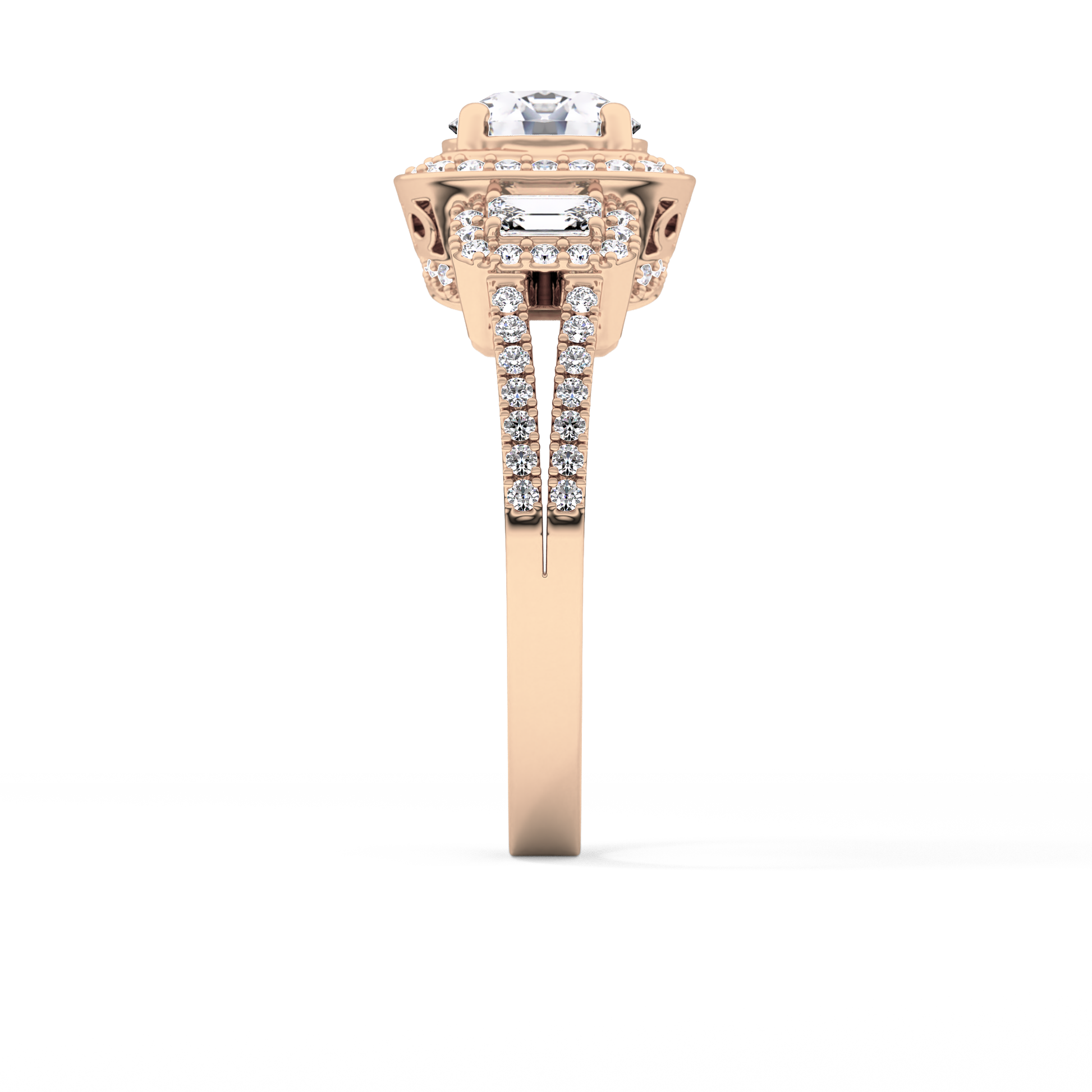 Round Cluster Lab Grown Diamond Engagement Ring