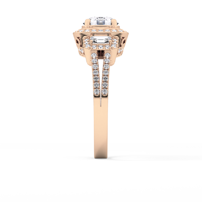 Round Cluster Lab Grown Diamond Engagement Ring