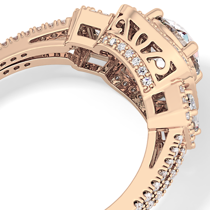Round Cluster Lab Grown Diamond Engagement Ring